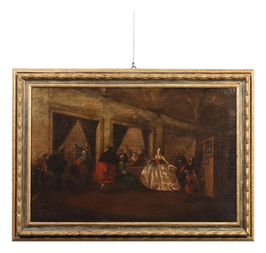 Parlour of the Nuns of San Zaccaria, Oil on Canvas, Framed