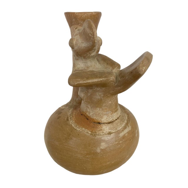 1930s Pre Columbian Style Artifact Relic Bird Vessel Whistling Jar Sculpture 6" H For Sale - Image 5 of 5