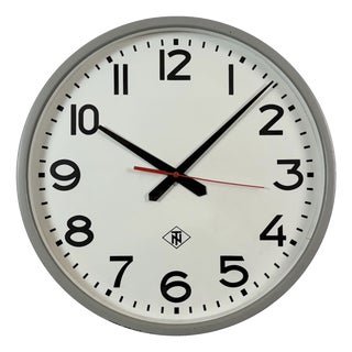 Large Vintage Industrial Wall Clock from TN, 1960s For Sale