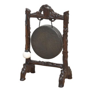 Carved Oak Framed Dinner Gong For Sale