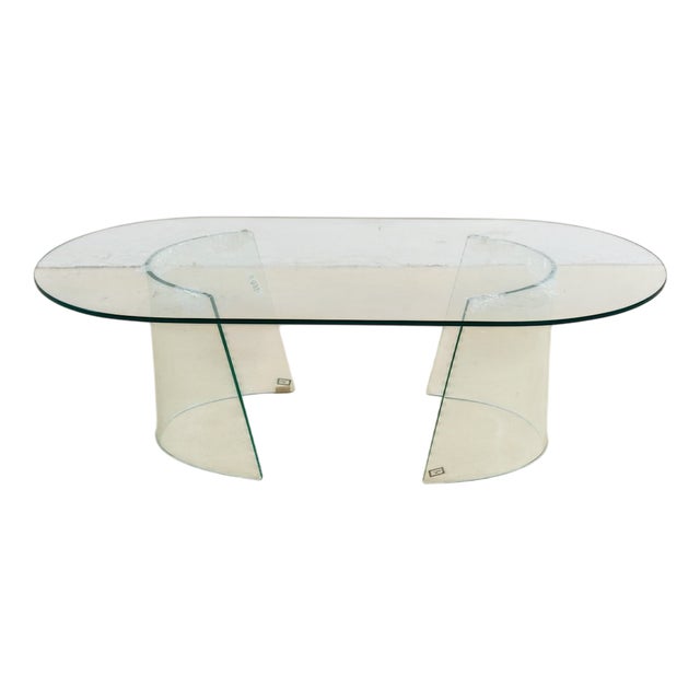 Vintage Glass Coffee Table For Sale