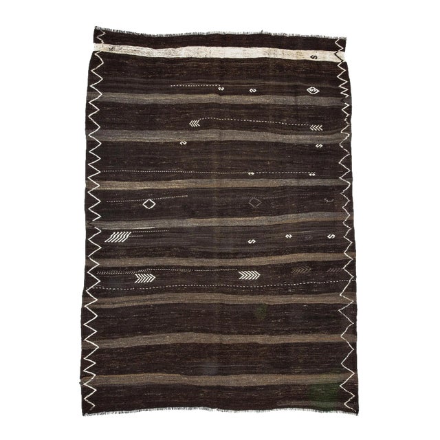 Vintage Turkish Kilim Rug-6'4'x8'11" For Sale