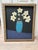 Large Original Primitive Painting of Cheerful Flowers in a Blue Vase For Sale - Image 4 of 7