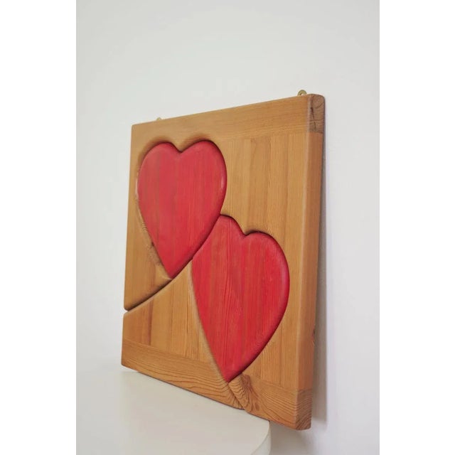 Handcrafted Painted Pinewood Panel, 1990s For Sale - Image 6 of 9