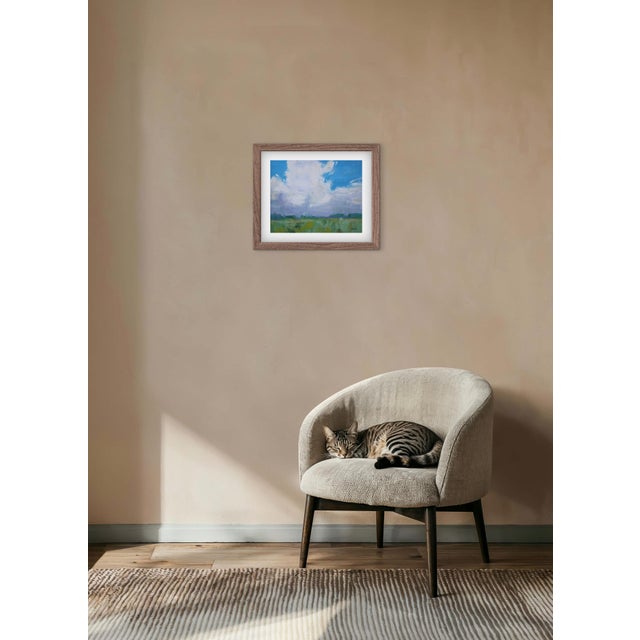 2020s Dramatic Sky Over Soft Green Meadow by L Haas For Sale - Image 5 of 8
