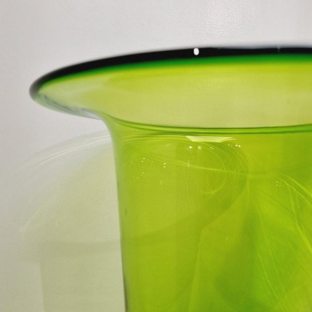 Chartreuse Large Vintage Neon Green Vase from Schott Zwiesel, 1970s For Sale - Image 8 of 15