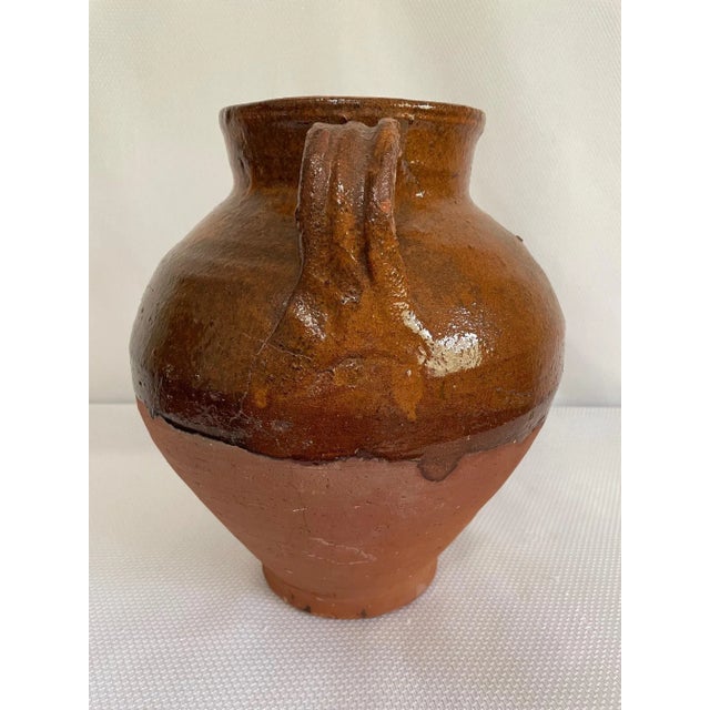 Late 1800s Antique French Glazed Terracotta Olive Jar For Sale - Image 4 of 12