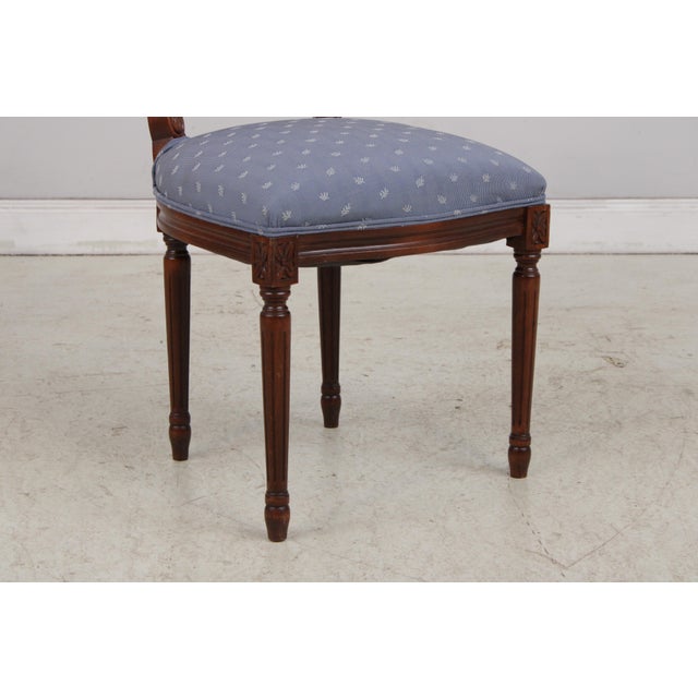 Set of 12 French Louis XVI Mahogany Medallion Back Dining Chairs For Sale - Image 9 of 16