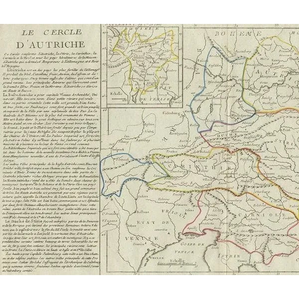 Antique Map of Austria by Clouet, 1787 For Sale - Image 3 of 5