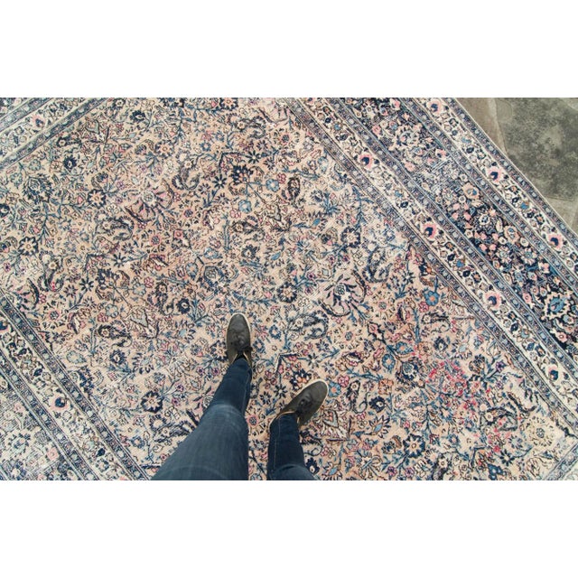 ✂ - - - - - m e a s u r e m e n t s: 8’4” x 12’, 254cm x 365.8cm, 40.50 Lbs C O L O R S Base: pale pink Accents: navy,...