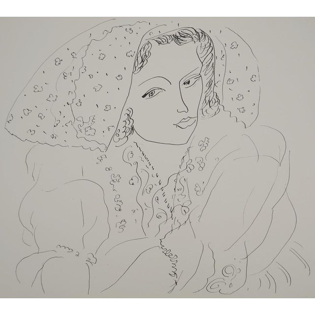 Henri Matisse (1869-1954) (after) Young Bride with a Veil Lithograph after a drawing by the artist Signed in the plate On...