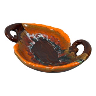 Majolica Centerpiece with Lava Effect Enamel from Vallauris, 1970s For Sale