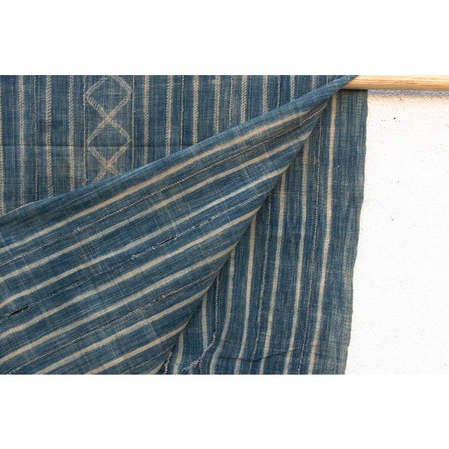 Vintage Malinke African "Ancestral Lineage" Indigo Throw For Sale - Image 4 of 7