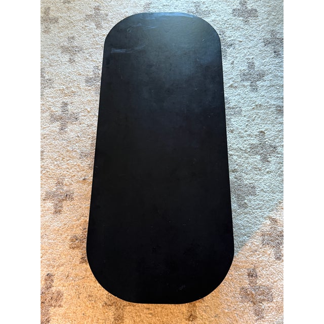 CB2 Lulu and Georgia "Luna" Matte Black Oval Coffee Table - Modern Minimalist For Sale - Image 4 of 9