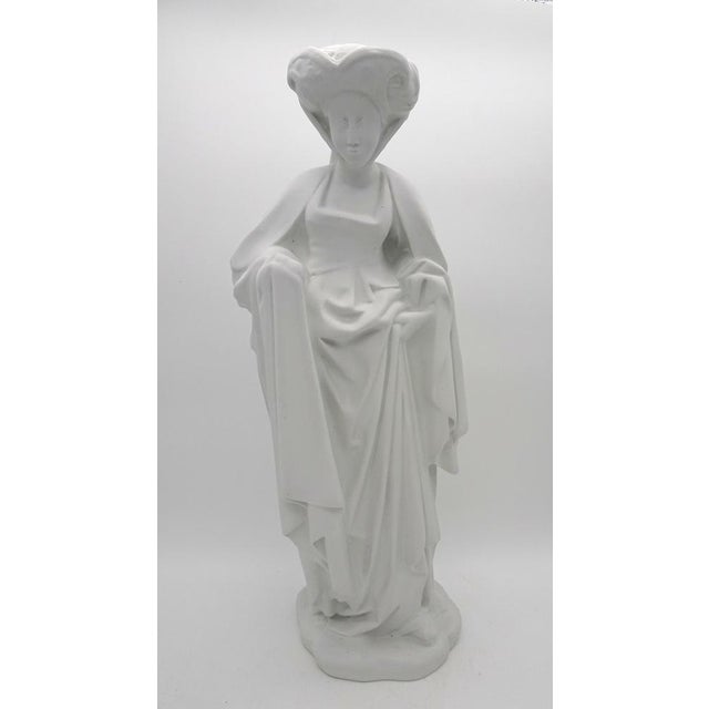 Vintage Medieval Lady Bisque Porcelain Figurine, 1970s, in Very Good conditions. Designed 1970 to 1979