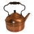 Antique Copper Tea Kettle With Swing Wood Handle Straight Spout For Sale