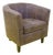 Brown Leather Club Chair with Exposed Stitching and Wooden Legs For Sale