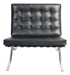 Vintage Barcelona Chair in Black Leather by Ludwig Mies Van Der Rohe, 2000s