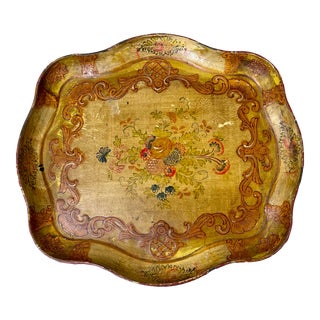 Vintage Hand Painted Decorative Tray in Paper Mache, Japan For Sale