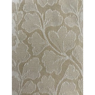 3 1/2 Yards of Osborne and Little Ginkgo Pattern Woven Cotton Fabric in Two Toned Gold Color For Sale