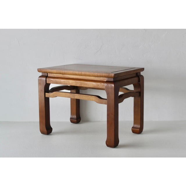 Wood Vintage Ming Style Convertible Side Table Stool Mid-Century For Sale - Image 7 of 15