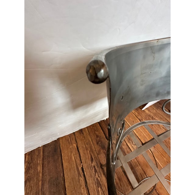 Hand Wrought Steel Italian Dining Armchairs-Set of 5 For Sale - Image 4 of 15