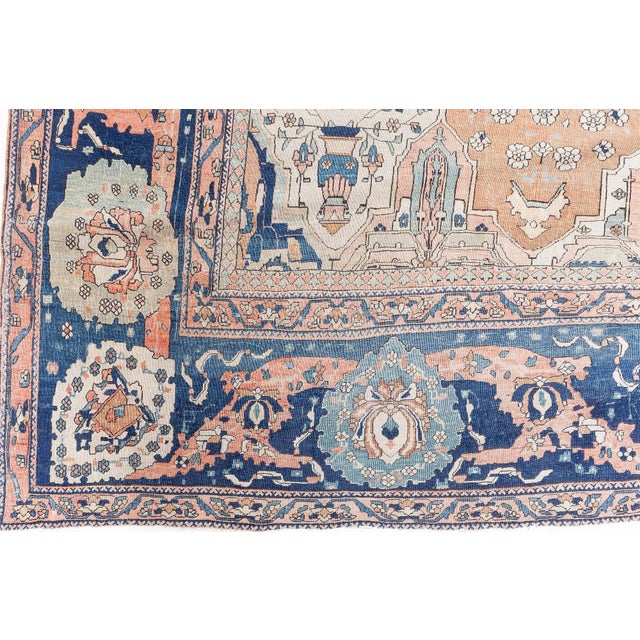 Antique Persian Mohtashem Kashan Handmade Wool Rug For Sale - Image 4 of 9
