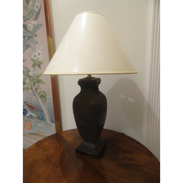 Bronze Vintage Chinese Bronze Lamp For Sale - Image 8 of 8