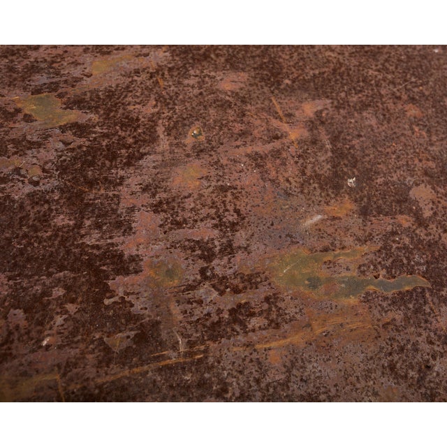 French Art Nouveau Patinated Iron Bronze Garden Bistro Table For Sale - Image 10 of 18