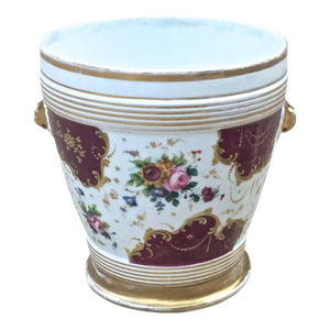 Antique Porcelain Floral Cachepot