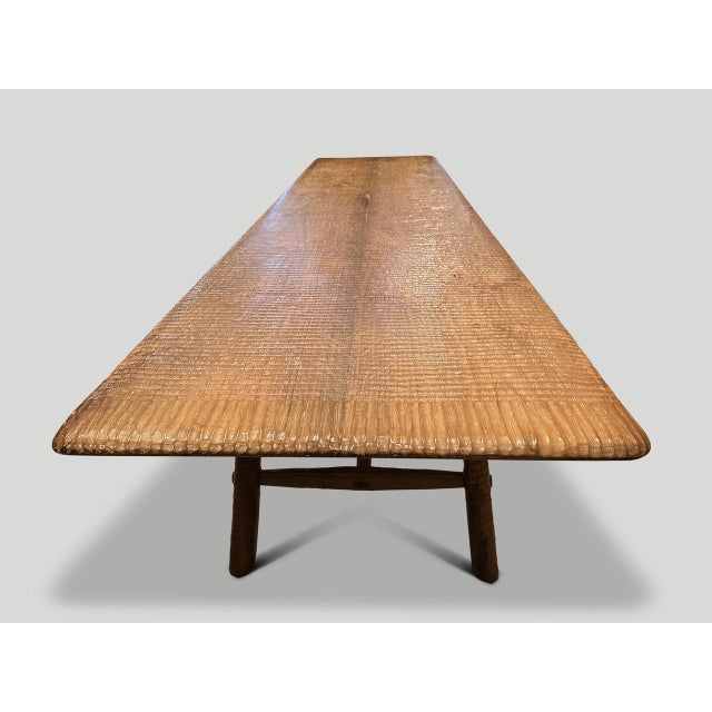 Mid-Century Modern Andrianna Shamaris Impressive Hand Carved Teak Wood Dining Table or Console For Sale - Image 3 of 18