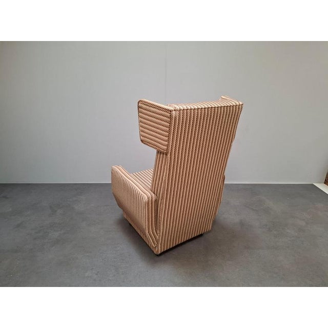 Mid-Century Modern Wingback Lounge Armchair on Castors in Upholstery, 1960 For Sale - Image 16 of 18