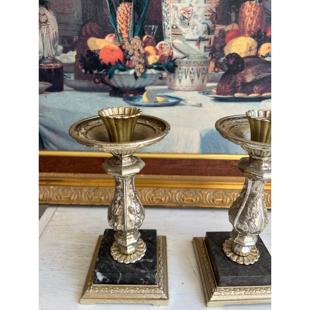 Mid-Century Modern 1970s Vintage Short Candlestick Holders- a Pair For Sale - Image 3 of 3