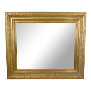 Vintage Timeless Reflections Ornate Gold Wood Beveled Hanging Wall Mirror