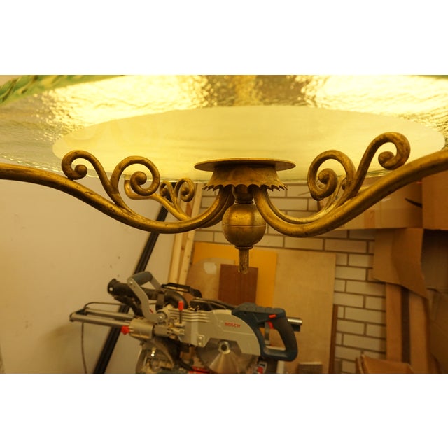 Swedish Grace Brass Chandelier with Glass Discs by Harald Notini for Böhlmarks Sweden, 1930s For Sale - Image 10 of 12