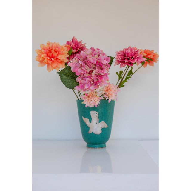 Forest Green Argenta Vase by Wilhelm Kåge for Gustavsberg, 1930s For Sale - Image 8 of 18