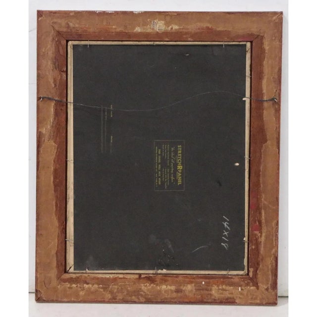 Wood Mid 20th Century Oil on Canvas Portrait Painting of a Veiled Lady For Sale - Image 7 of 7