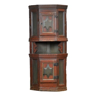 Swedish Farmhouse Corner Cabinet, 1817 For Sale