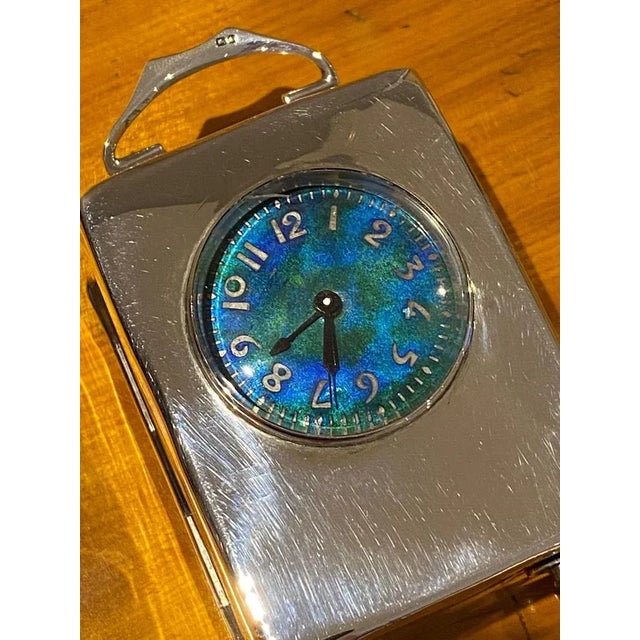Sterling Silver & Enamel Miniature Carriage Clock by Archibald Knox for Liberty, 1911 For Sale - Image 16 of 18