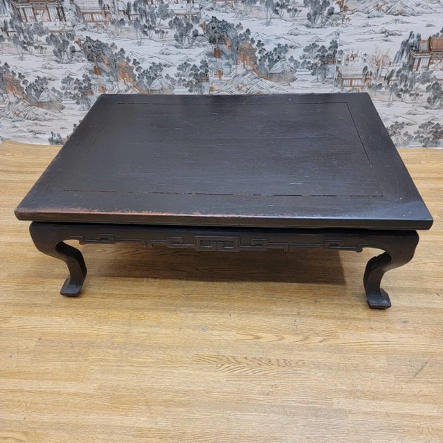 Early 20th Century Antique Shanxi Province Elm Coffee Table With Carved Apron For Sale - Image 5 of 8