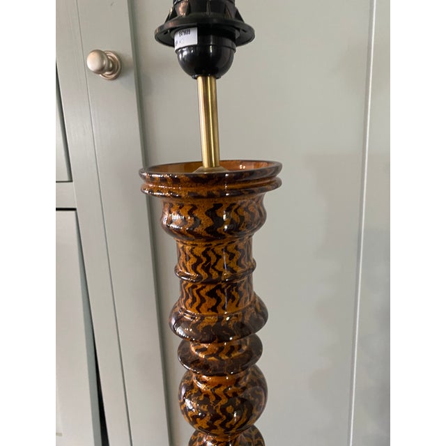 Penny Morrison Tortoiseshell Finish Ceramic Lamp For Sale - Image 4 of 6