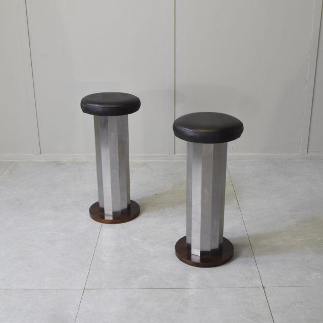 Wood Vintage Italian Bar Stools, 1970s, Set of 2 For Sale - Image 7 of 7