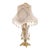 French-Style Crystal Table Lamp – Ornate Gold Leaf Base With Elegant Hanging Crystal Accents For Sale