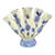 Vintage Bella Casa by Ganz Blue White Ceramic Floral Tulip Fan Vase For Sale