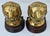 Wood Vtg. Pair of Brass Lion Head Traditional Style Bookends W/Wood Base For Sale - Image 7 of 12
