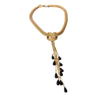 21st Century Vintage Costume Jewelry Gilt Metal Italian Multi Strand Necklace 2 For Sale