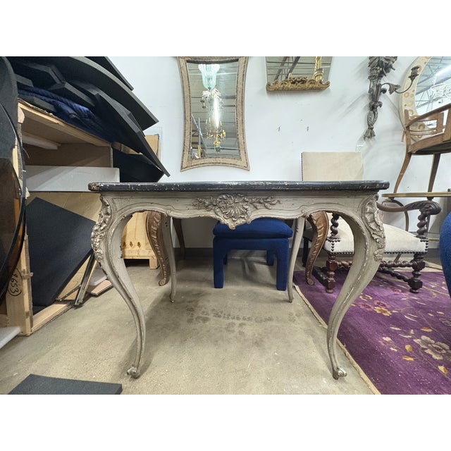 19th Century French Louis XV Style Painted Table. Offered is a versatile French Louis XV style table which can be used as...