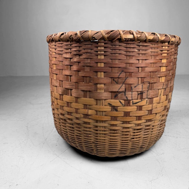 Japanese Bamboo Decorative Interior Basket, 1960s For Sale - Image 10 of 12
