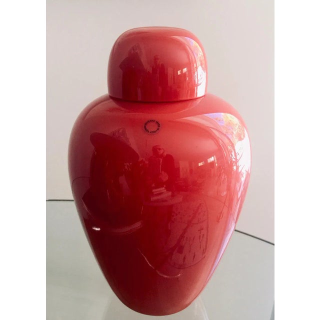 Red 1990s Vintage Venini Red Chinesi Glass Jar, Designed by Carlo Scarpa For Sale - Image 8 of 8
