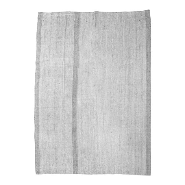 Large Gray Vintage Kilim Rug - 9`3″ X 13`1″ For Sale